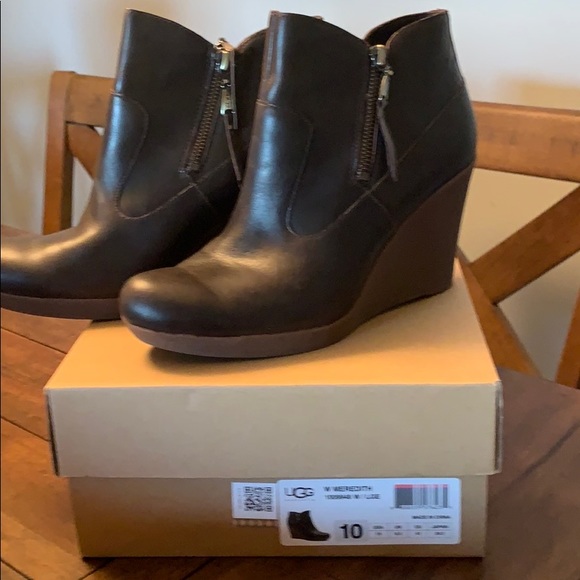 UGG Shoes - Ugg Meredith Wedge Bootie size 10 brown